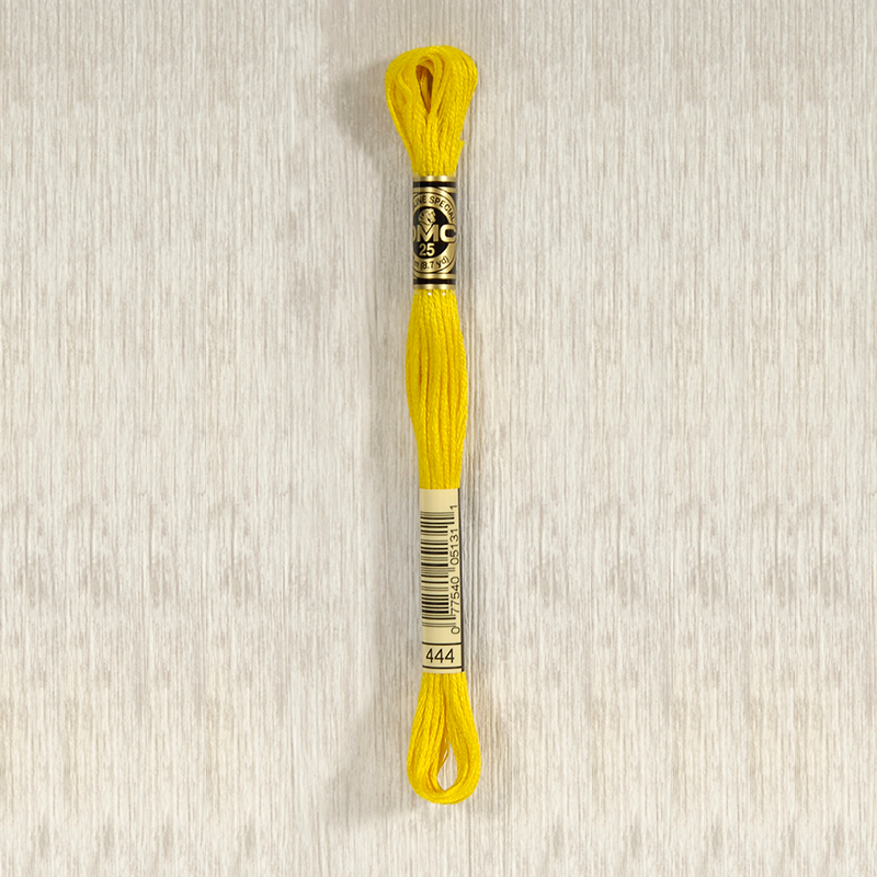 DMC Stranded Cotton 0444 Dark Lemon