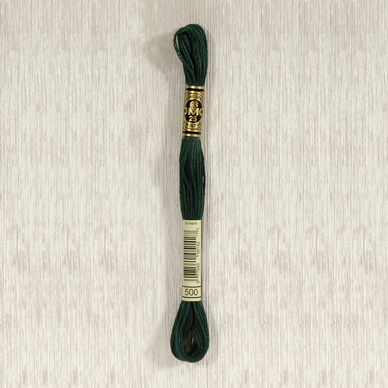 DMC Stranded Cotton 0500 Very Dark Blue Green