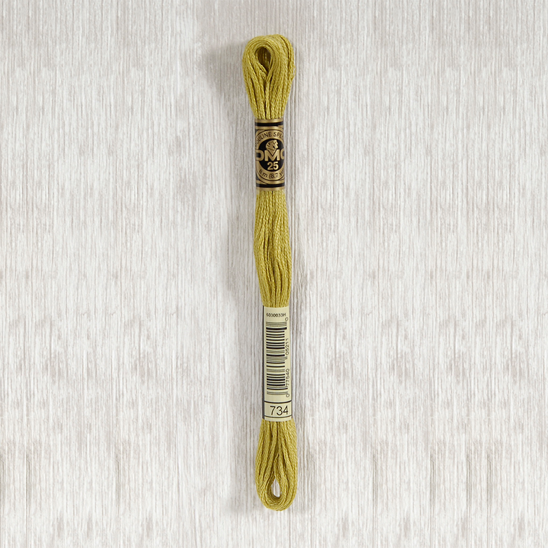 DMC Stranded Cotton 0734 Light Olive Green
