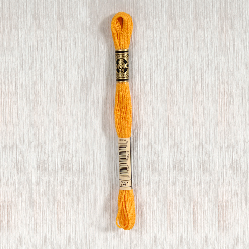 DMC Stranded Cotton 0741 Medium Tangerine