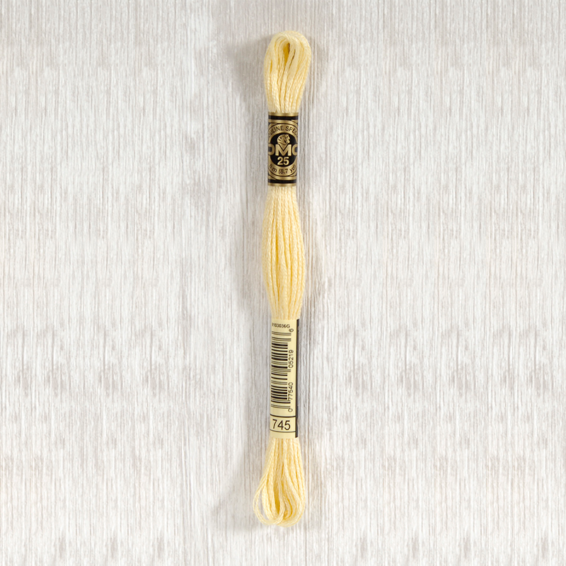 DMC Stranded Cotton 0745 Light Pale Yellow