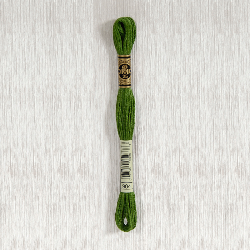 DMC Stranded Cotton 0904 Very Dark Parrot Green