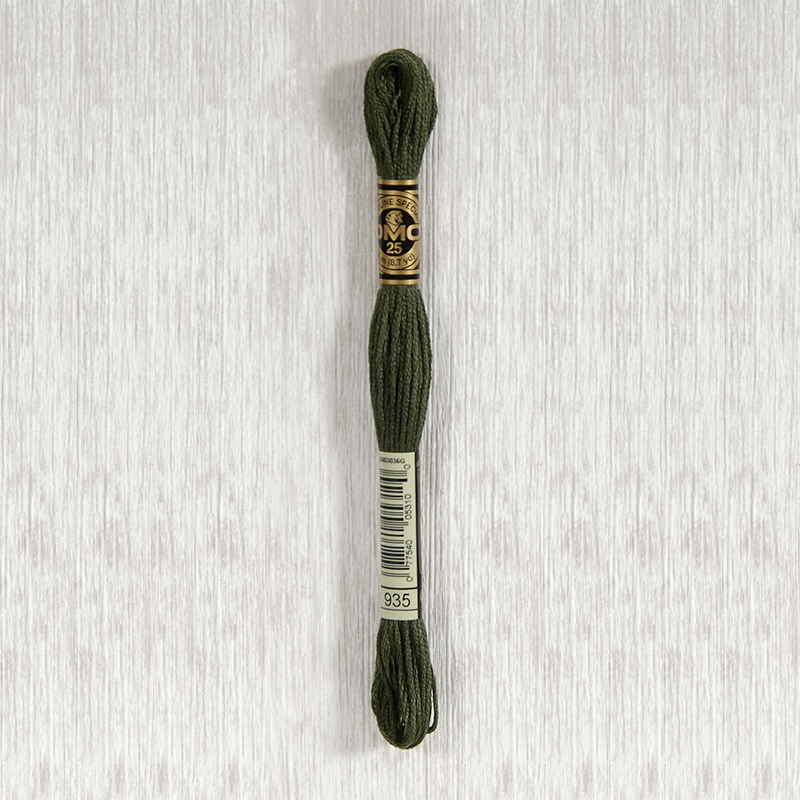 DMC Stranded Cotton 0935 Dark Avocado Green