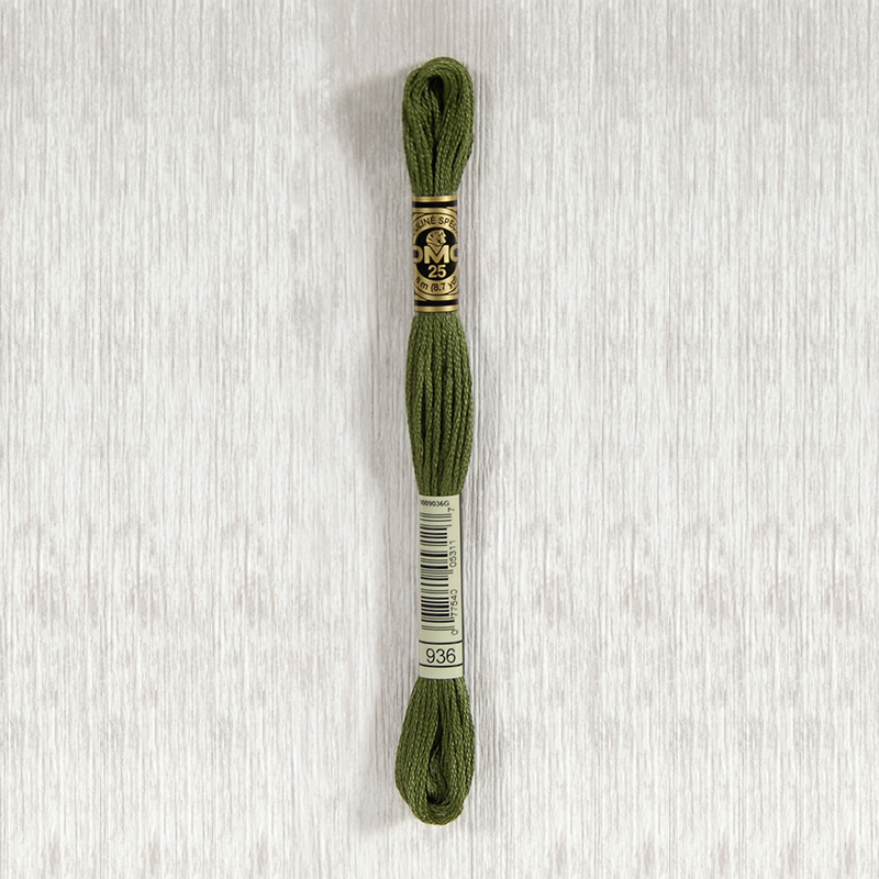 DMC Stranded Cotton 0936 Very Dark Avocado Green