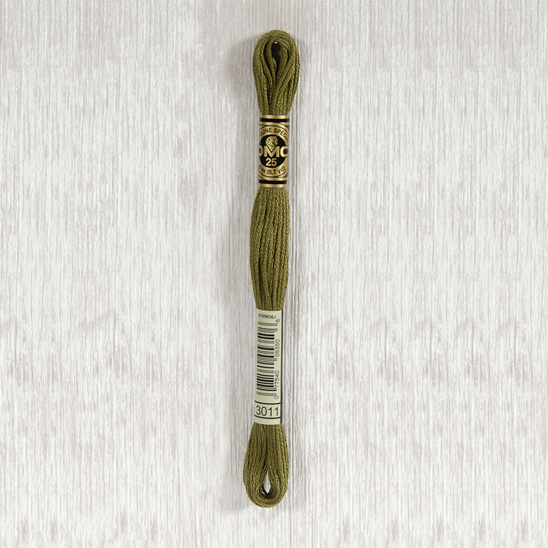 DMC Stranded Cotton 3011 Dark Khaki Green