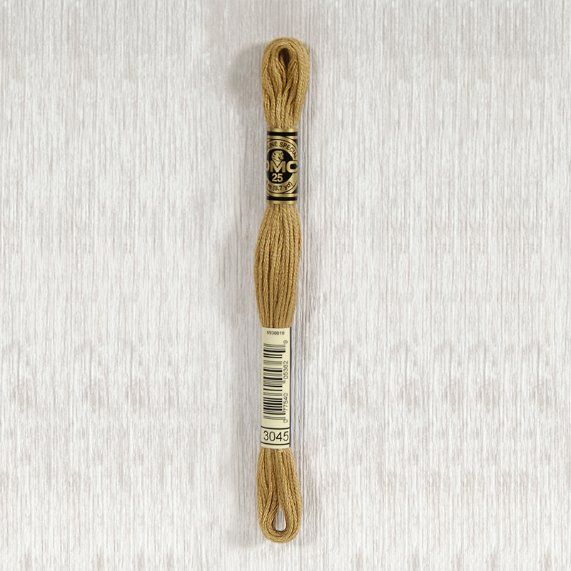 DMC Stranded Cotton 3045 Dark Yellow Beige