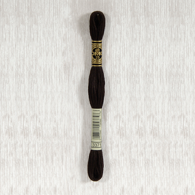 DMC Stranded Cotton 3371 Black Brown