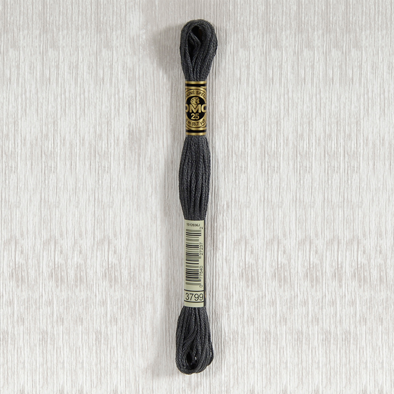 DMC Stranded Cotton 3799 Very Dark Pewter Gray