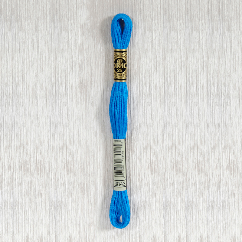 DMC Stranded Cotton 3843 Electric Blue