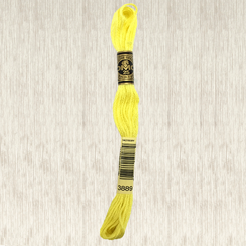 DMC Stranded Cotton 3889 Medium Light Lemon