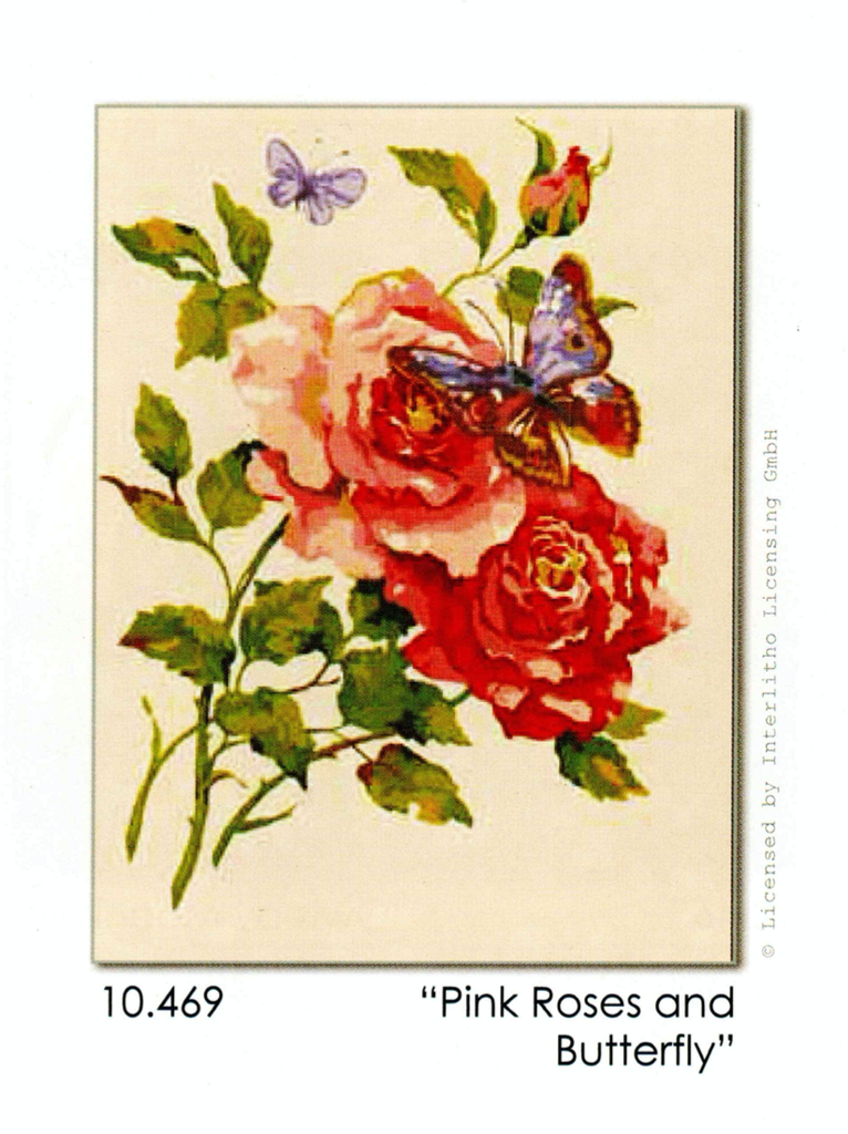 Grafitec 10.469 Pink Roses and Butterfly