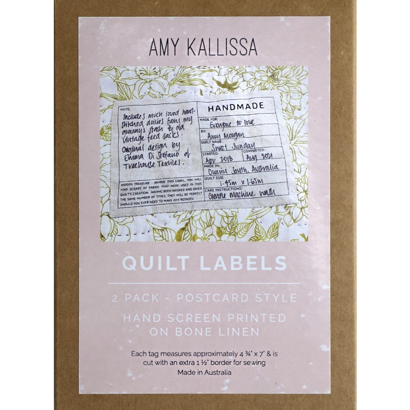 Amy Kallissa Postcards Quilt Label