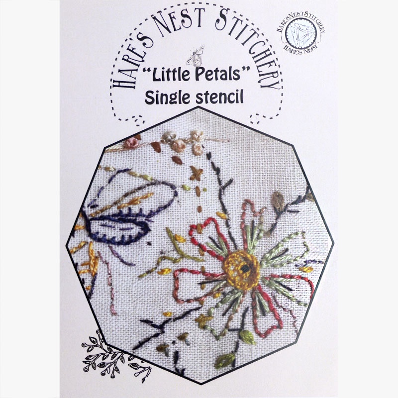 Hare's Nest Stitchery Little Petals Stencil
