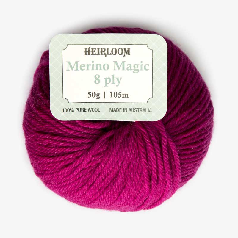 Heirloom Merino Magic 8Ply Fuschia 238