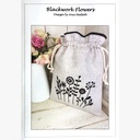 Ana Mallah Flowers Drawstring Bag Pattern Black