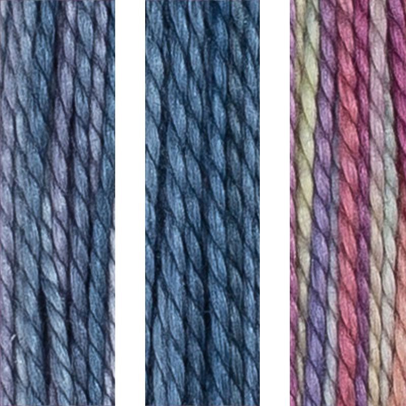 House Of Embroidery Perle 8 01 A,B,C True Blue