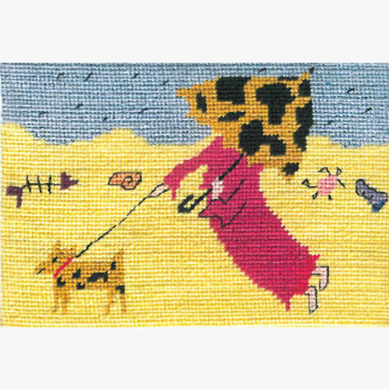 Jennifer Pudney The Beach With Dog and Matching Parasol