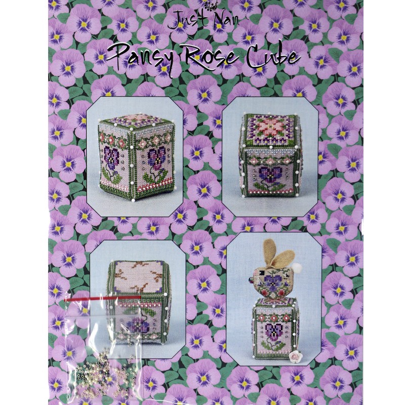 Just Nan Pansy Rose Cube Cross Stitch