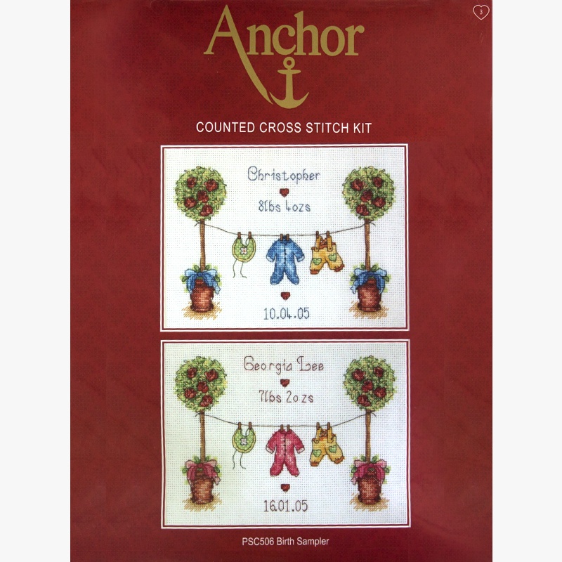 Anchor Counted Cross Stitch Birth Sampler