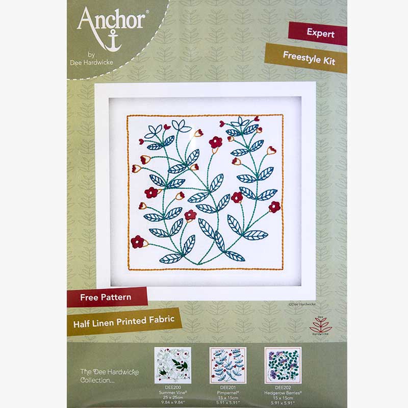 Anchor Printed Linen Collection by Dee Hardwicke embroidery Pimpernell
