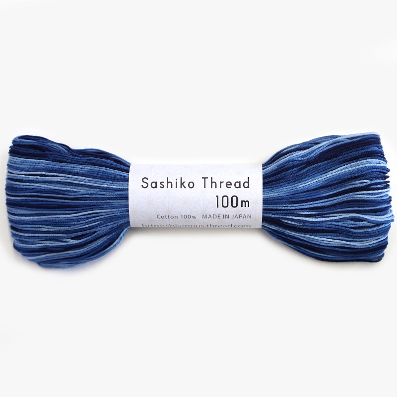 Olympus Sashiko Thread 157 Indigo Varieagated