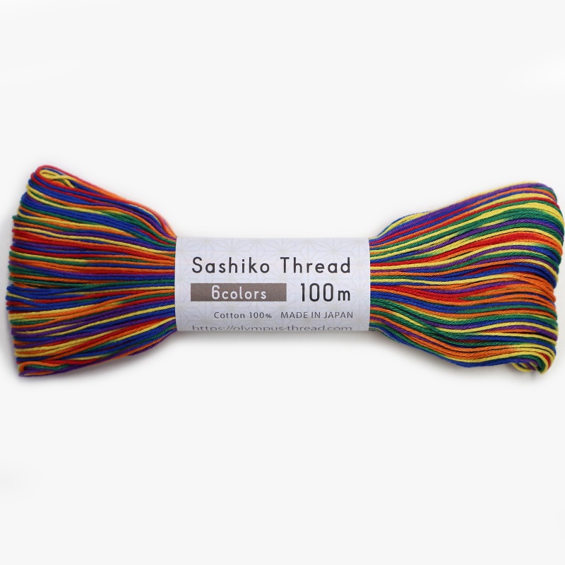 Olympus Sashiko Thread 301 Gumball Rainbow