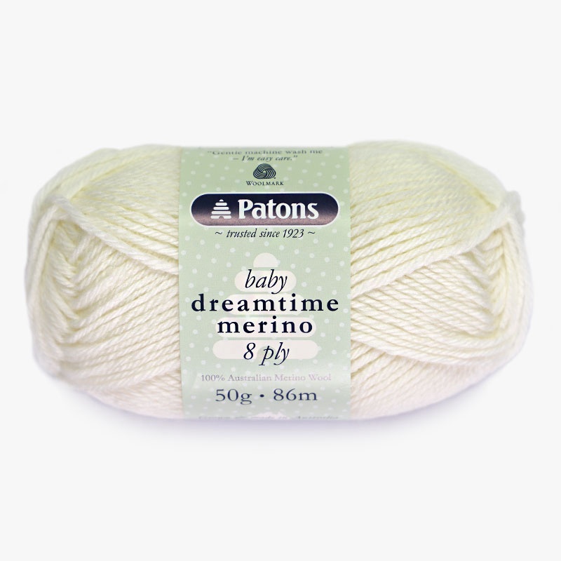 Patons Baby Dreamtime Merino 8 Ply Wool 0051 Cream