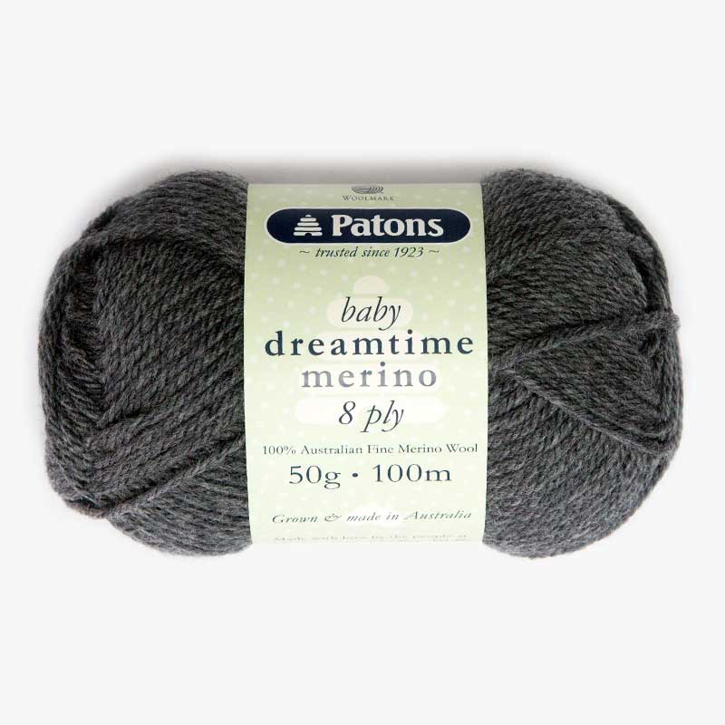 Patons Baby Dreamtime Merino 8 Ply Wool 2958 Charcoal