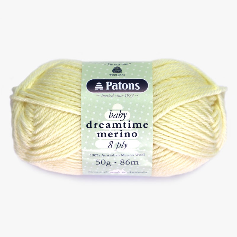 Patons Baby Dreamtime Merino 8 Ply Wool 3910 Vanilla Custard