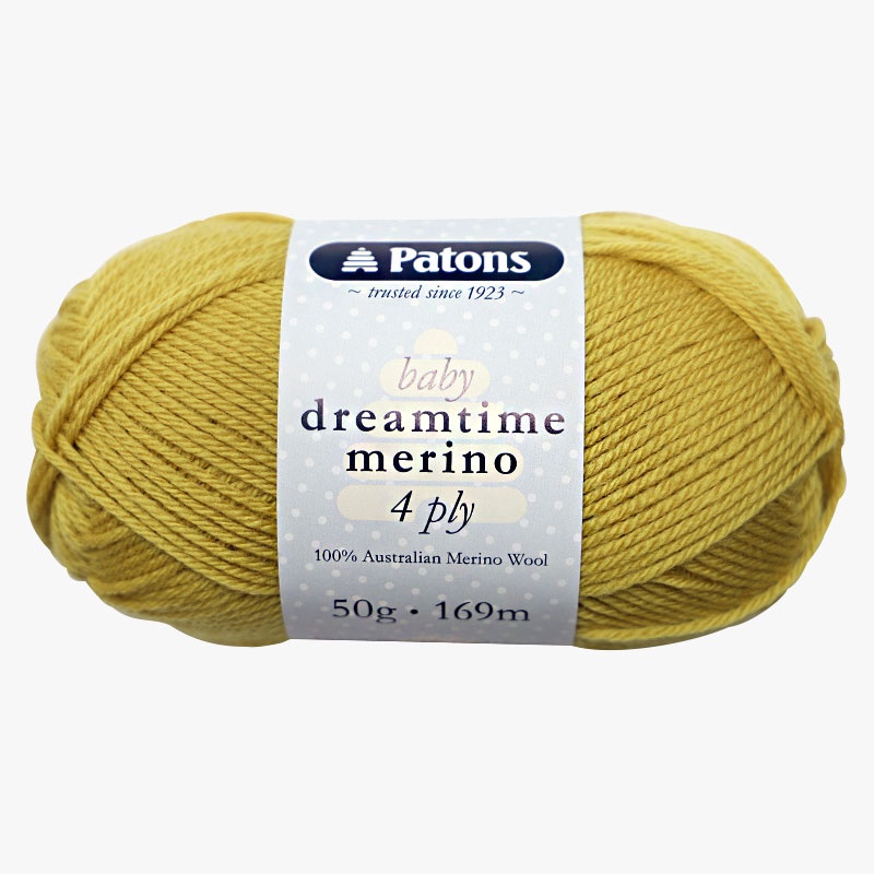 Patons Baby Dreamtime Merino 8 Ply Wool 3912 Gold Amber