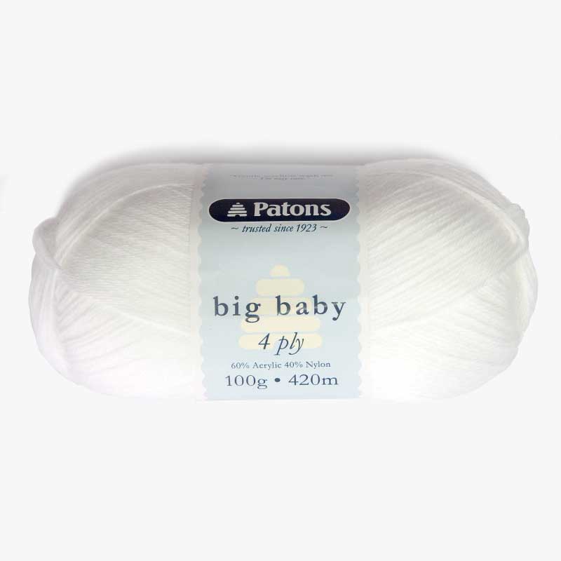 Patons Big Baby 4 Ply Wool 2540 White