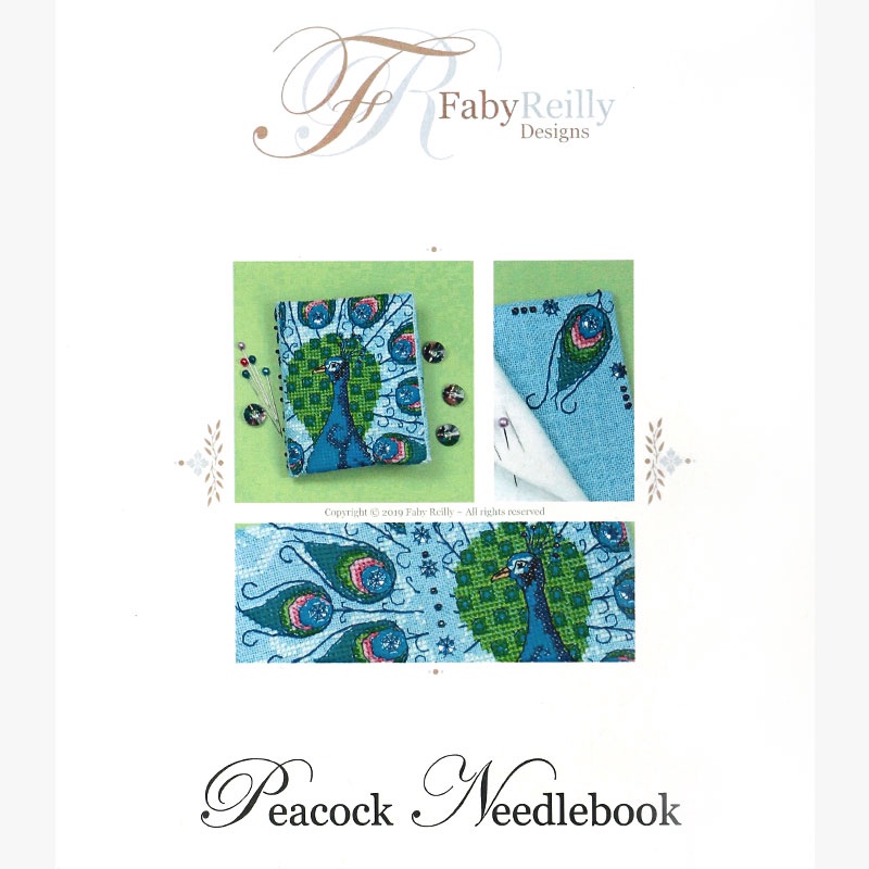 Peacock Needlebook counted cross stitch pattern