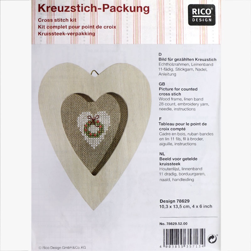 Rico 78629.52.00 Christmas Wreath Cross Stitch Kit