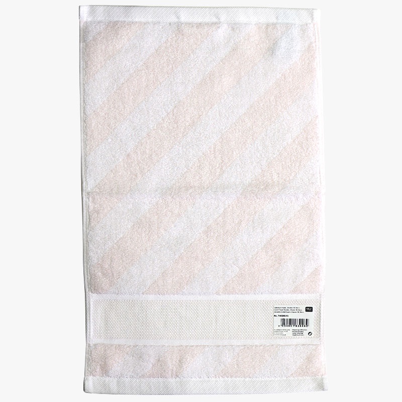 Rico Striped Hand Towel Powder Pink and White