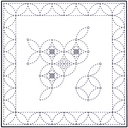 Sashiko Printed Cloth White Buds and Border