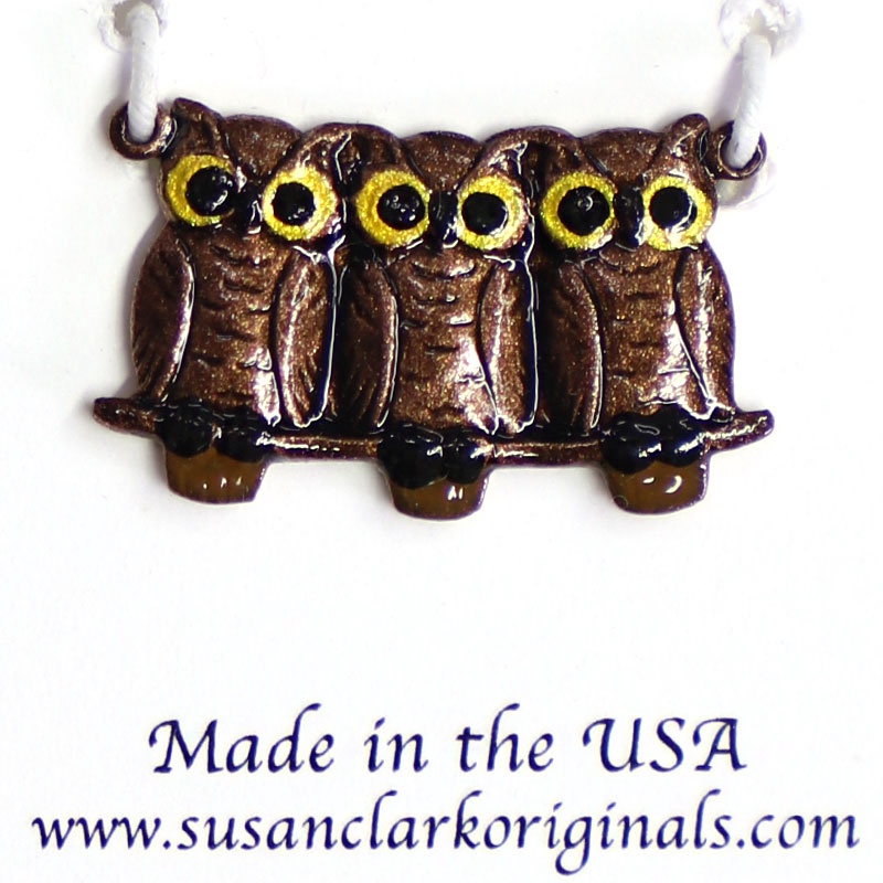Susan Clarke Charm 934 Three Owls