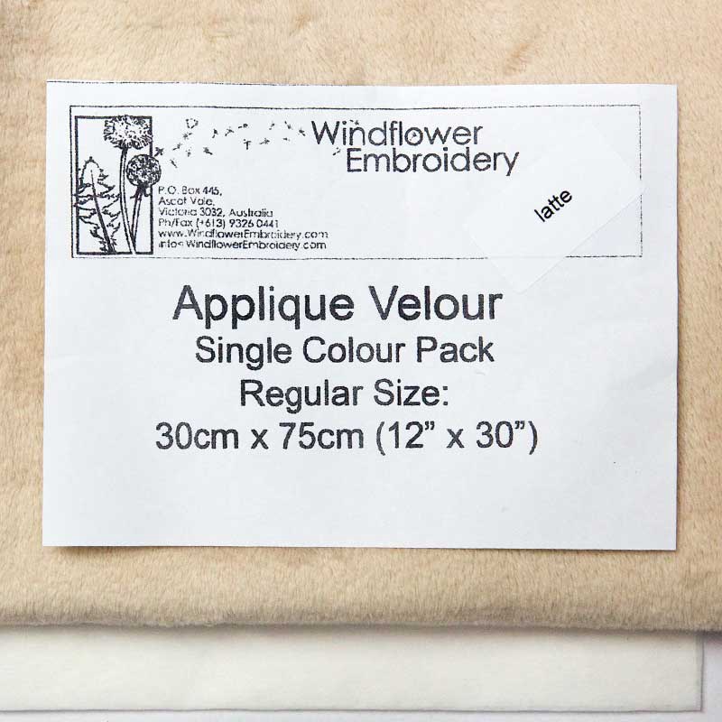 Windflower Applique Velour Latte