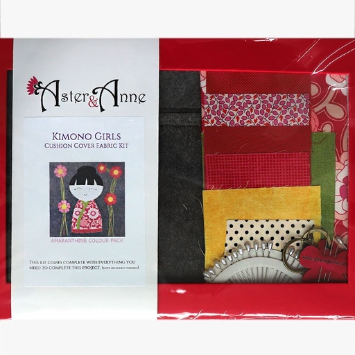 [asteranne-kimonogirlscushionkit-amaranthine] Aster & Anne - Kimono Girls cushion  Kit - Amaranthine