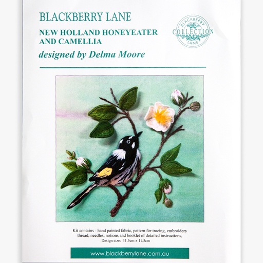 [blackberrylanenewhollandhoneyeaterandcamellia] Blackberry Lane New Holland Honeyeater and Camellia