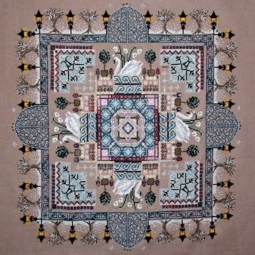 [eveningintheparkmandalagardencrossstitchpattern] Chatelaine CHAT043 Evening in the Park Mandala Garden Cross Stitch Pattern