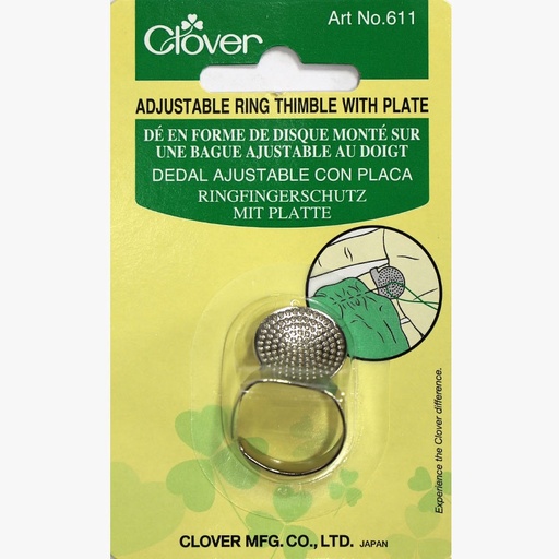 [clover-adjustable-ring-thimble-with-plate] Clover Adjustable Ring Thimble with Plate 611