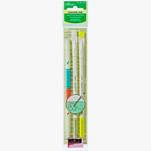 [cloverchacopel3colouredfabricmarkingpencilsandsharpener] Clover Chacopel 3 Coloured  Fabric Marking Pencils and Sharpener
