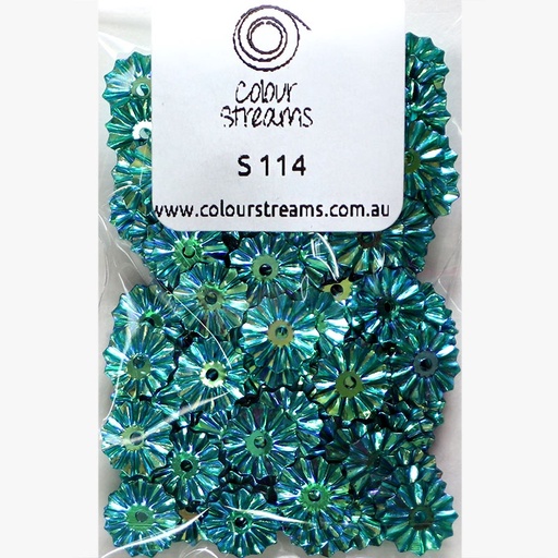 [colour-streams-pinwheel-sequins-s114---turquoise] Colour Streams Pinwheel Sequins S114 - Turquoise