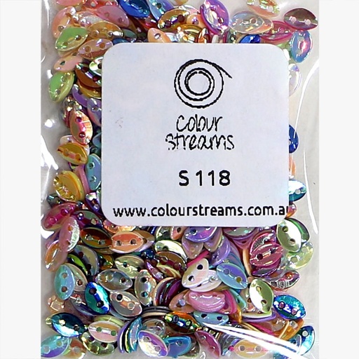 [colour-streams-sequins-leaf-shaped-s118-multi-lights] Colour Streams Sequins Leaf shaped S118 Multi Lights