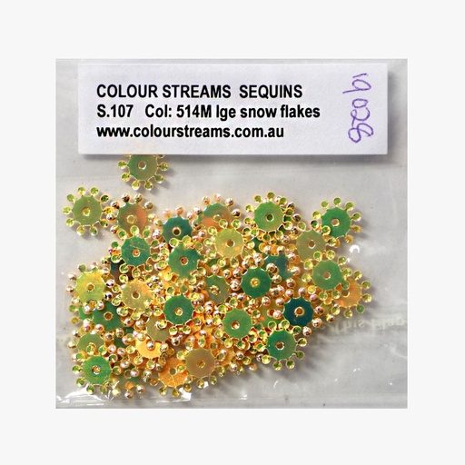[sequins-s107col514mlge-snow-flakes---gold] Colour Streams Sequins S.107.Col:514Mlge Snow Flakes - Gold