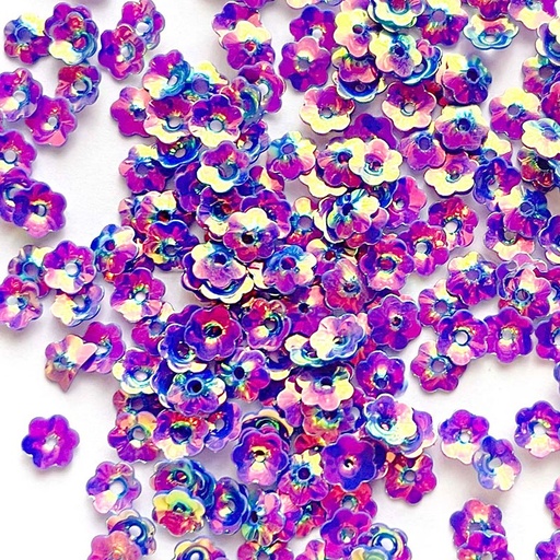 [colour-streams-sequins-s297-6mm--flower-pink-with-gold-and-green-lights] Colour Streams Sequins S297 6mm  Flower Pink with Gold and Green Lights