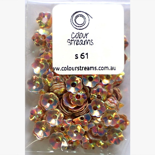 [colour-streams-sequins-s61] Colour Streams Sequins S61 Flower - Antique Pink with green Copper Lights