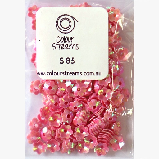 [colour-streams-sequins-s85-pink-flowers-pearl-with-multi-lights] Colour Streams Sequins S85 Pink Flowers Pearl With Multi Lights