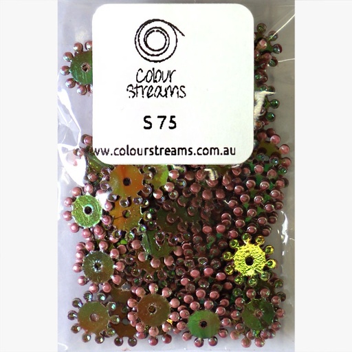 [colour-stream-sequins-snow-flake-s75-dusky-pink-with-gold-lights] Colour Streams Sequins Snow Flake S75 Dusky Pink with Gold Lights