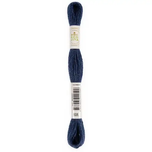 [dmc-eco-vita-organic-crewel-wool-608-navy-indigo] DMC Eco Vita Organic Crewel Wool 608 Navy Indigo